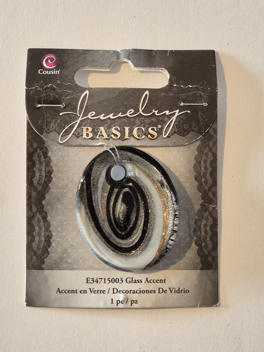 Black/Silver Glass Accent