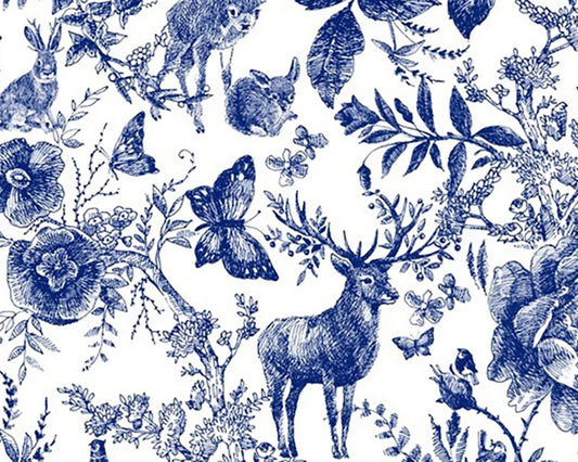 Little Johnny Blue Ink Forest Cotton