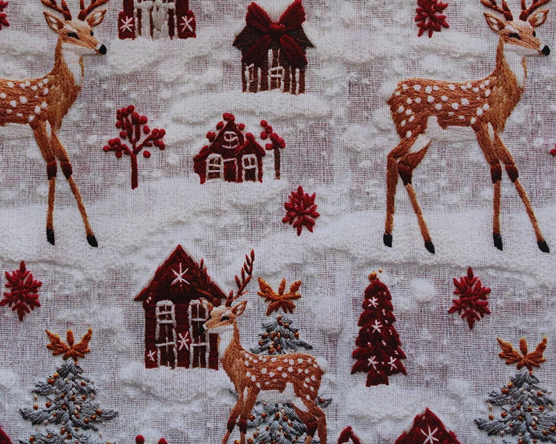 Little Johnny Embroidered Reindeer Cotton