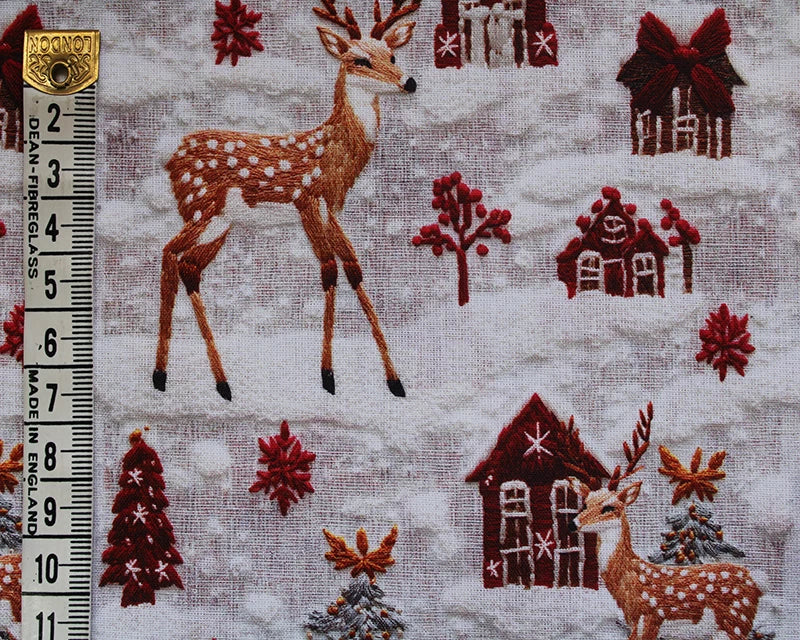 Little Johnny Embroidered Reindeer Cotton