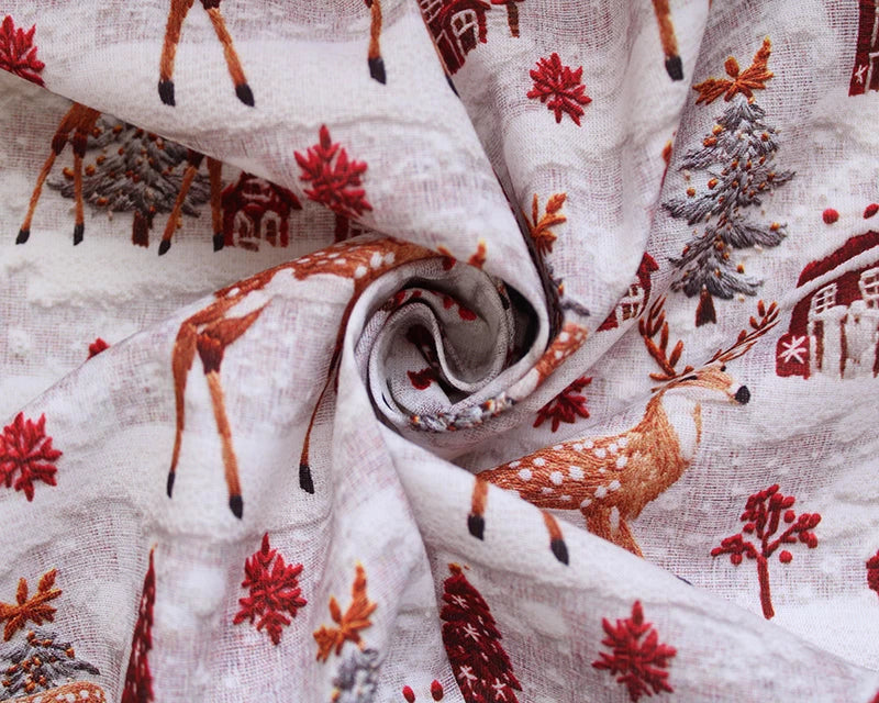 Little Johnny Embroidered Reindeer Cotton