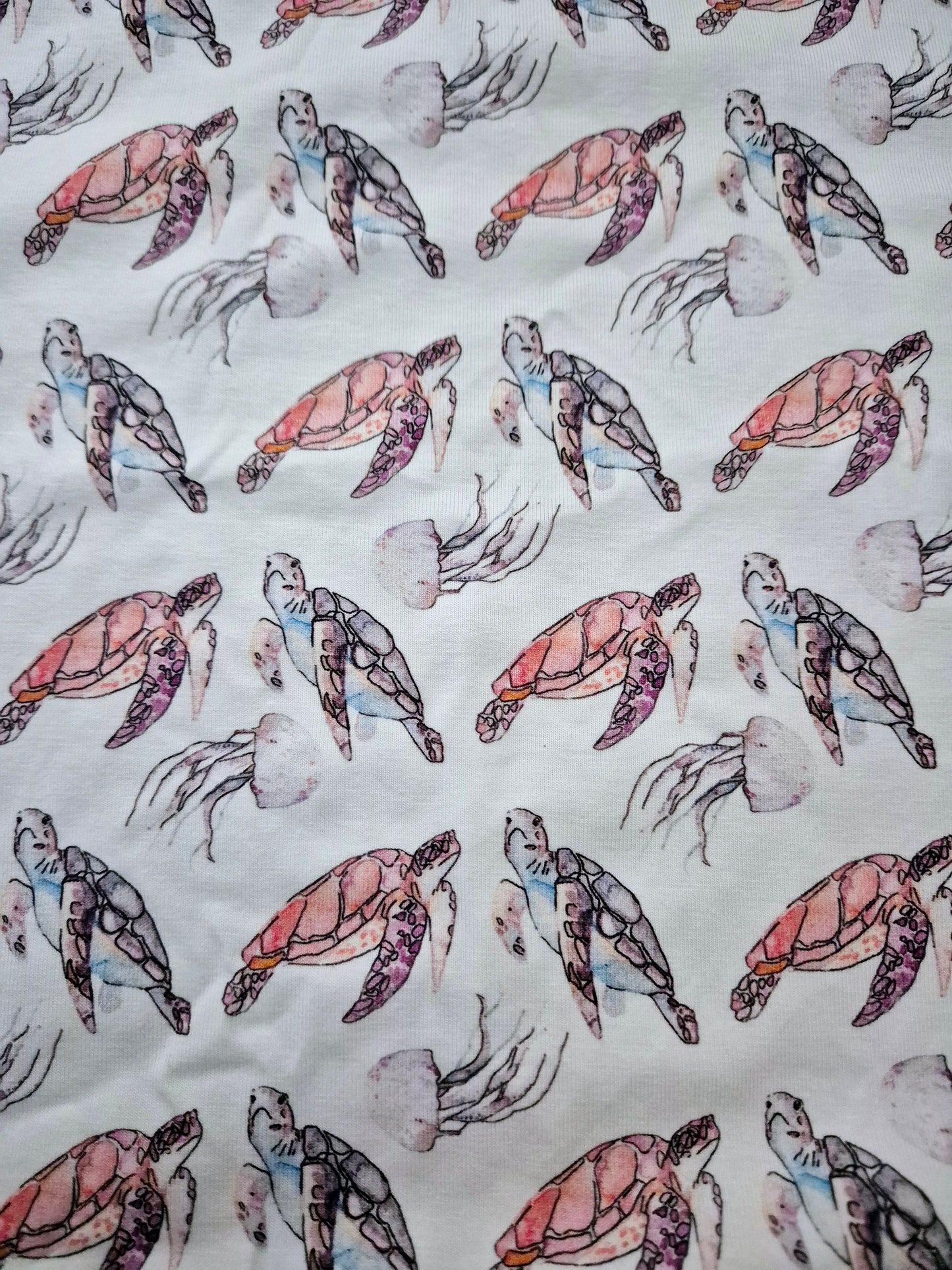 Turtle and Jellyfish Cotton Jersey