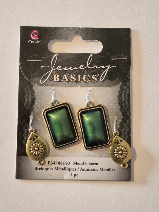 Green Metal Charms