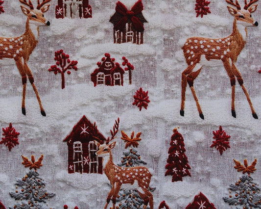 Little Johnny Embroidered Reindeer Cotton